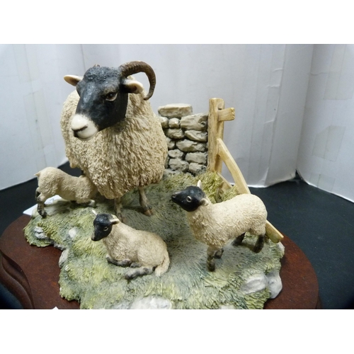 20 - Border Fine Arts group, 'Spring Lambing' on a plinth base from the All Creatures Great and Small ran... 