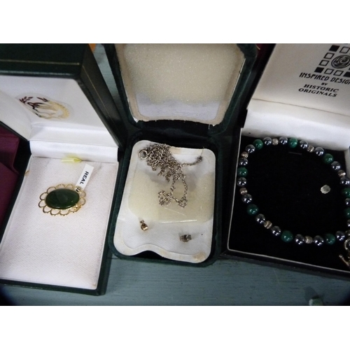 23 - Group of decorative costume jewellery, mainly boxed, to include Kit Heath, sterling silver pendant o... 