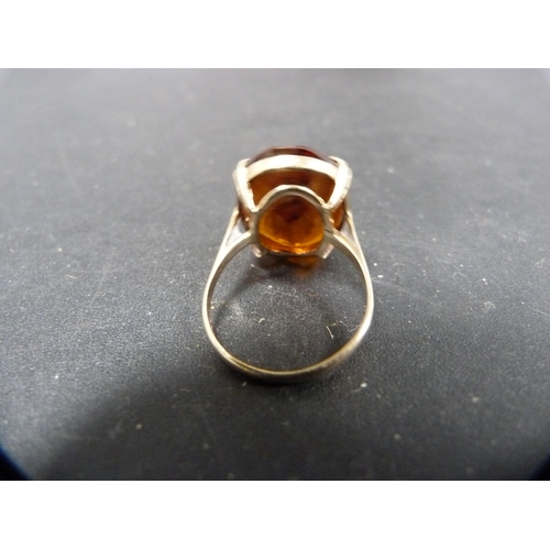 47 - Lady's 9ct gold and citrine dress ring, 5g gross.