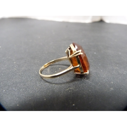 47 - Lady's 9ct gold and citrine dress ring, 5g gross.
