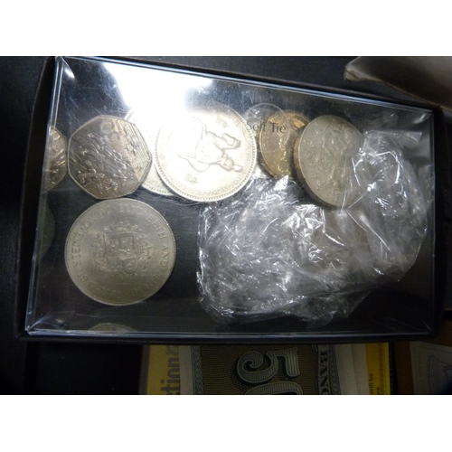 63 - Coins and banknotes to include Victorian and later coinage, half crowns, commemorative coins, George... 