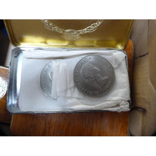 63 - Coins and banknotes to include Victorian and later coinage, half crowns, commemorative coins, George... 