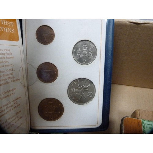 63 - Coins and banknotes to include Victorian and later coinage, half crowns, commemorative coins, George... 