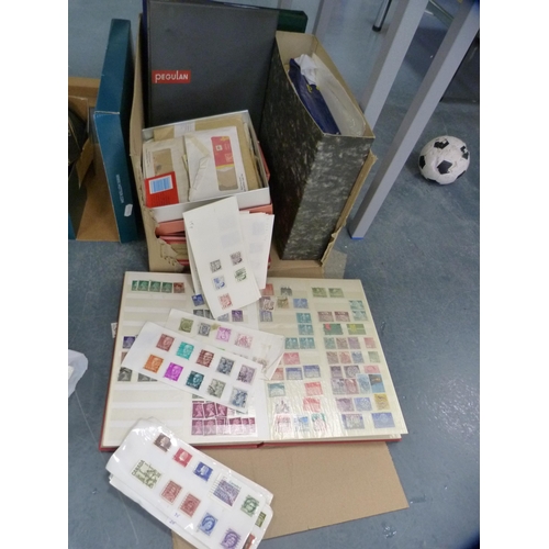 66 - Carton containing a quantity of stamps, albums etc.