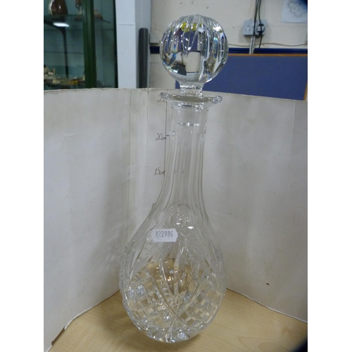 70 - Pair of Late Victorian Bells glass decanters and stoppers and another two decanters and stoppers.  (... 