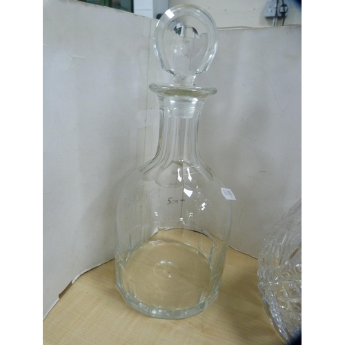 70 - Pair of Late Victorian Bells glass decanters and stoppers and another two decanters and stoppers.  (... 