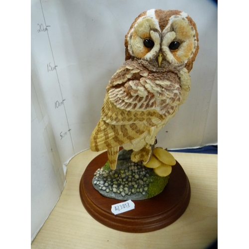 79 - Border Fine Arts group, 'Tawny Owl and Fungi' by Russell Willis, no. 48331, and another of an owl pe... 