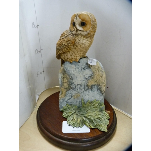 79 - Border Fine Arts group, 'Tawny Owl and Fungi' by Russell Willis, no. 48331, and another of an owl pe... 