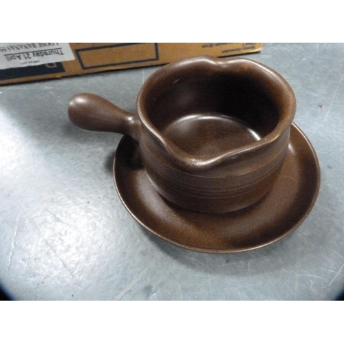 95 - Part brown glazed service.