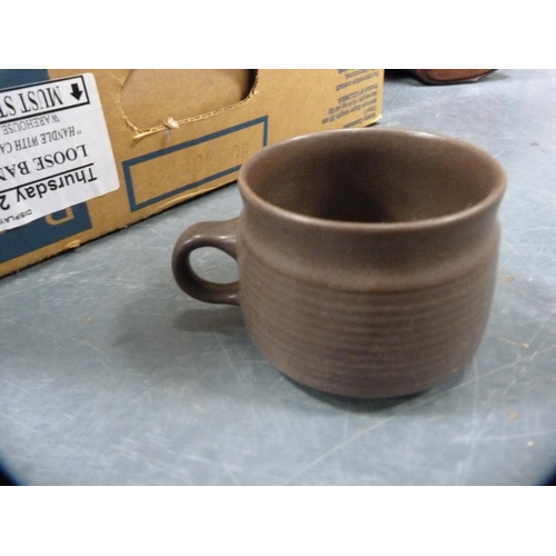 95 - Part brown glazed service.