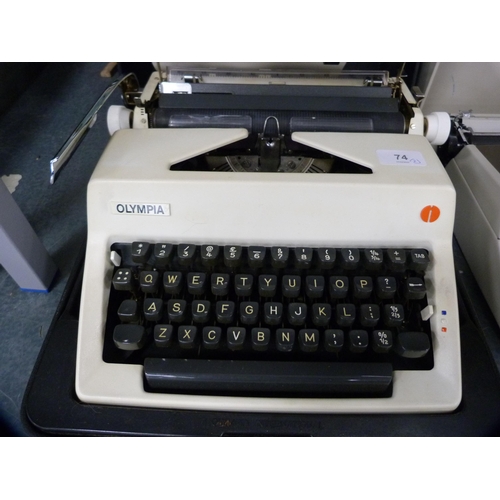 74 - Olympia typewriter, cased, and another.&nbsp; (2)