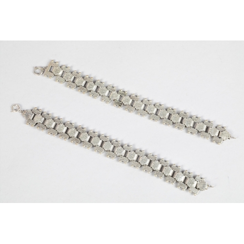 90 - Two white metal ladies bracelets; 51g gross weight