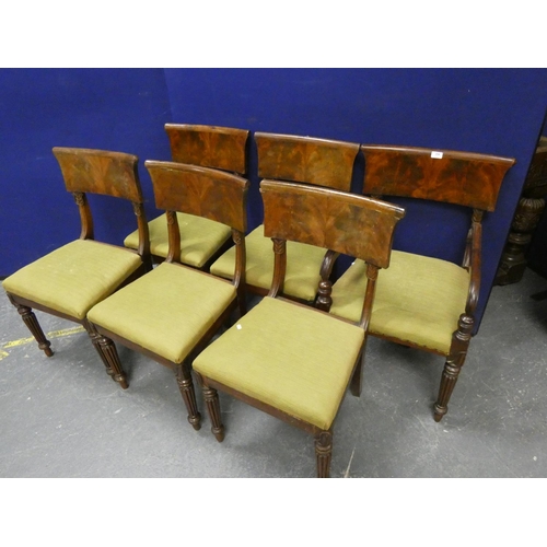 476 - Set of six Victorian mahogany dining chairs, in the manner of Gillows, comprising five side chairs a... 