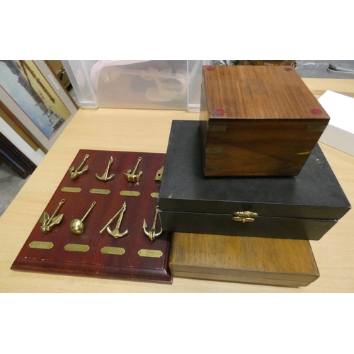 28 - Box of miscellaneous items including binoculars, wooden boxes, etc.