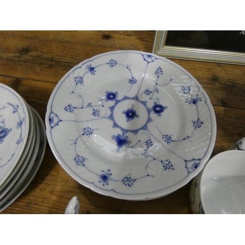 85 - Danish Bing and Grondahl blue and white part tea set.