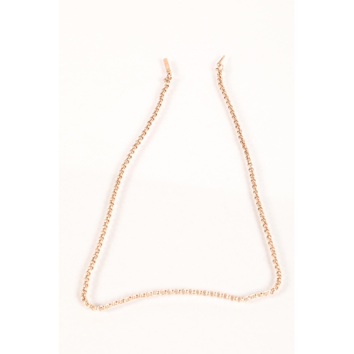 105 - 9 carat rose gold ladies necklace; 10.7g gross weight