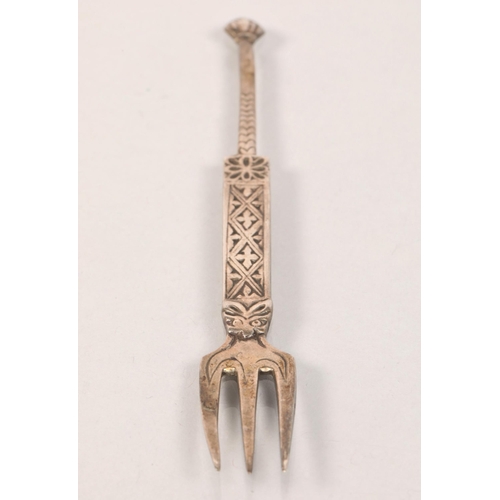 99 - Alexander Richie; an Iona silver pickle fork; 14.5cm long; 17g gross weight