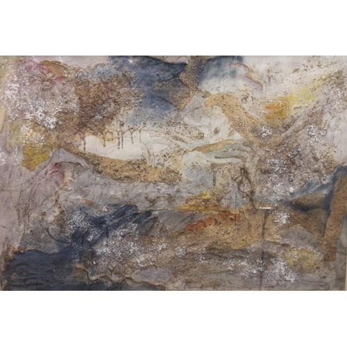 207 - Linda Frear (Contemporary Cornish).'Intuition'.Mixed media.53cm x 75cm.Inscribed on label verso.... 