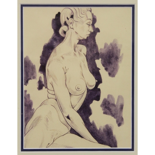 217 - Albert Wainwright (British 1898-1943).Study of a female nude.Pen and ink.21cm x 16cm. Not signed.... 