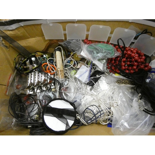 111 - Box of jewellery making items and costume jewellery. 