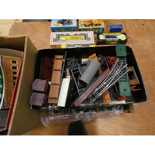 241 - Two large boxes of 00 gauge model railway spares, etc.