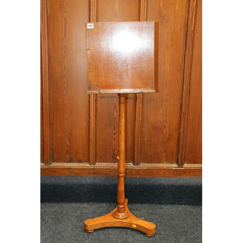 480 - 19th century mahogany music stand, with tilt-top, raised on turned support and tripod base, 120cm wh... 