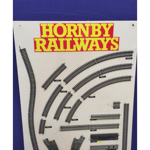 75 - Hornby Railways track display board detailing the gauges and reference numbers of each track compone... 