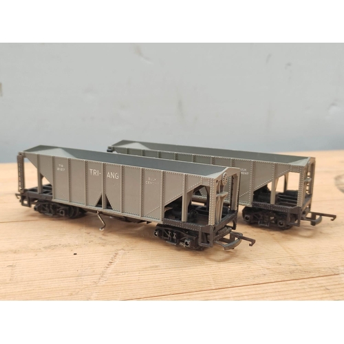 82 - Collection of Tri-ang rolling stock including four box cars R114, two cement cars R137 and two refri... 