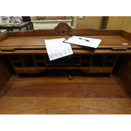 385 - Antique style roll top desk (key in office a/f).