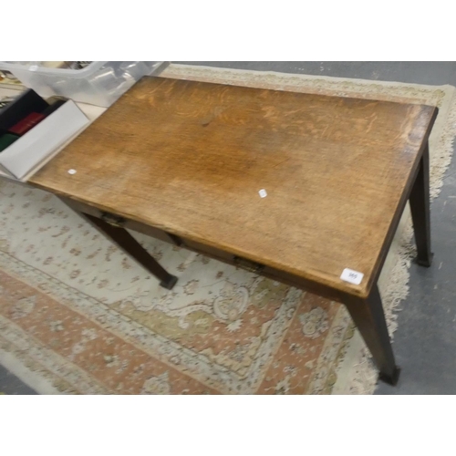 386 - Late 19th/ early 20th century oak side table with two drawers.