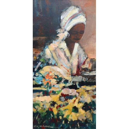 259 - MAURO CHIARLA (Italian/South African b1949) *ARR*, Lady 1, oil on board, signed lower left, 77cm x 3... 