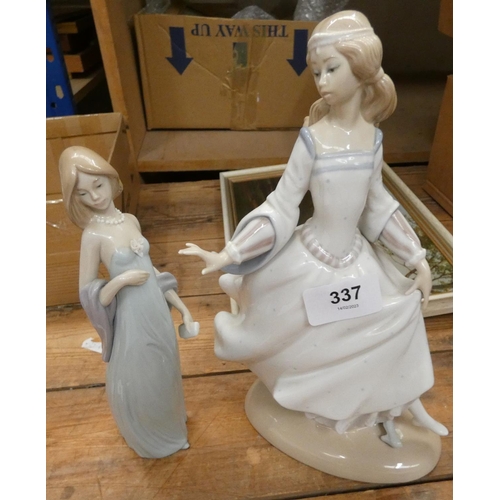 337 - Two Lladro lady figures.