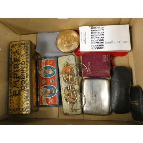 339 - Box of various tins, compacts etc.