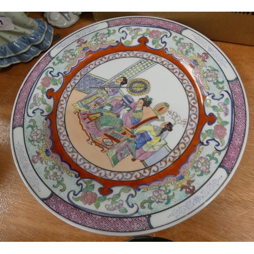 344 - Four Familie Rose style plates.