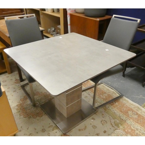 387 - Modern two seater dining table and chairs. 