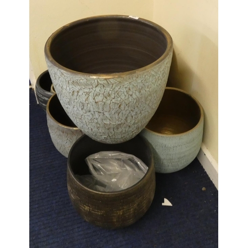 404 - Large collection of modern indoor pots.