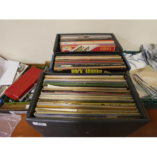 418 - Three boxes of various vintage records.