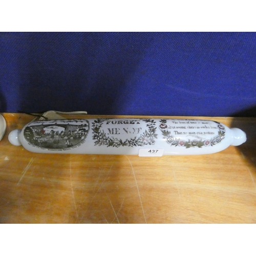 437 - Forget Me Not glass rolling pin.