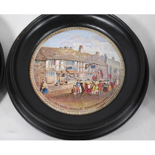 238 - Six Victorian Pratt Ware pot lids to include pictorial and tavern scenes, 'The Room in which Shakesp... 