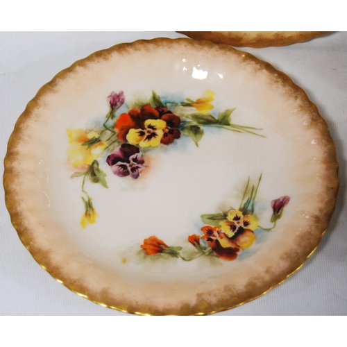 242 - Set of four Nautilus Porcelain fruit plates (Possil Pottery, Glasgow) decorated with floral panels o... 