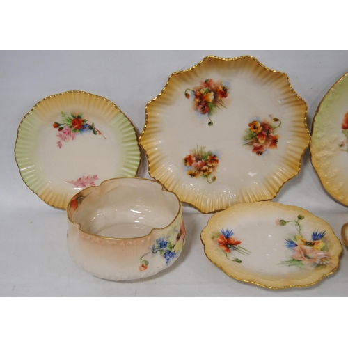 245 - Group of Nautilus Porcelain teawares (Possil Pottery, Glasgow) comprising two assorted biscuit plate... 