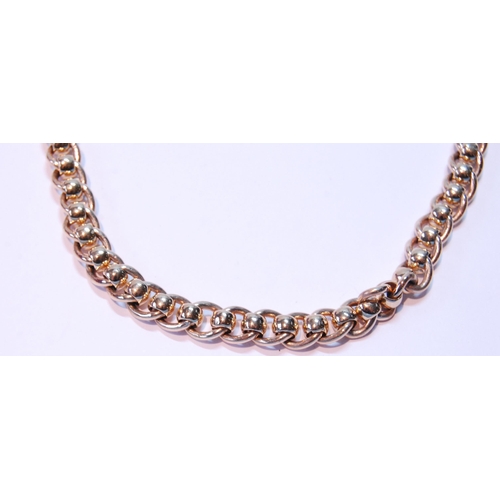 107 - 9ct gold necklet of tied curb pattern, 62g.