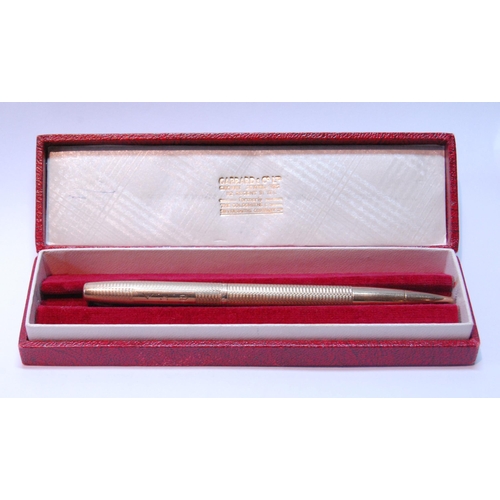 110 - 9ct gold Yard-o-Led propelling ballpoint pen, for Garrard, cased, 24g gross.