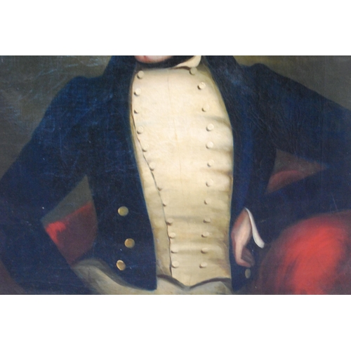 337 - 18th/19th Century British SchoolPortrait of a young Naval officer wearing a tunic and jacket, half l... 