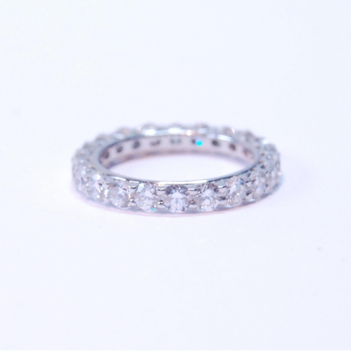 88 - Diamond eternity ring with twenty-two brilliants, each approximately .10ct, in platinum, size L.