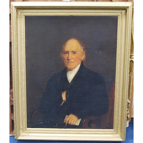 329 - 18th/19th Century British SchoolPortrait of a gentleman wearing a white jabot and black coat, holdin... 