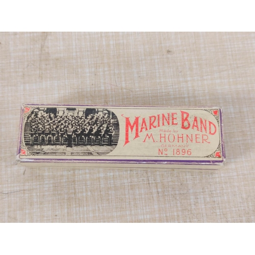 238 - Collection of harmonicas to include Marine Band, Echo Super Vamper, The Echo Harp, Blues Harp, etc (... 