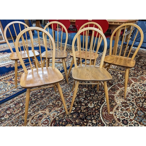 478 - Set of six Ercol Windsor hoop back chairs.