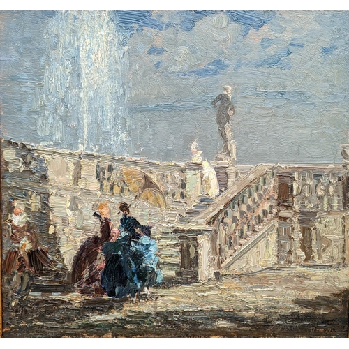 201 - EMMA CIARDI (Italian 1879-1933) La Fontana della Trieste Oil, signed lower right, dated 1922 verso, ... 