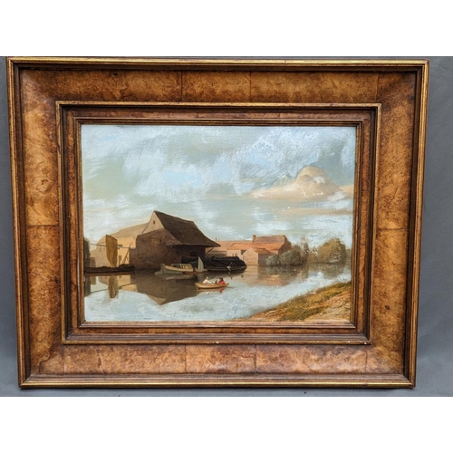 202 - EDMUND WARD GILL (1820-1894) Barges on the River Oil, signed lower right, 29cm x 40cm. David McDonal... 